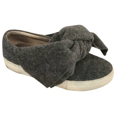 Pre-owned Joshua Sanders Tweed Trainers In Anthracite