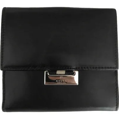 Pre-owned Gucci Leather Wallet In Black