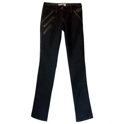 Pre-owned Moschino Straight Jeans In Black