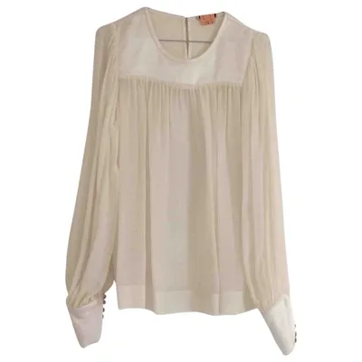 Pre-owned Nina Ricci Silk Blouse In Beige