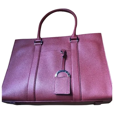 Pre-owned Bulgari Leather Handbag In Burgundy