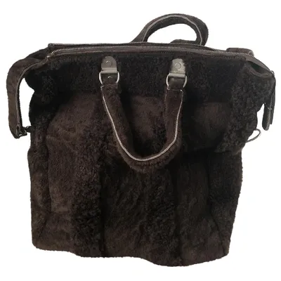 Pre-owned Maison Margiela Brown Shearling Handbag