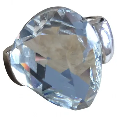 Pre-owned Swarovski Crystal Ring In Silver