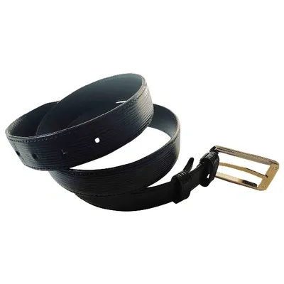 Pre-owned Louis Vuitton Leather Belt In Black