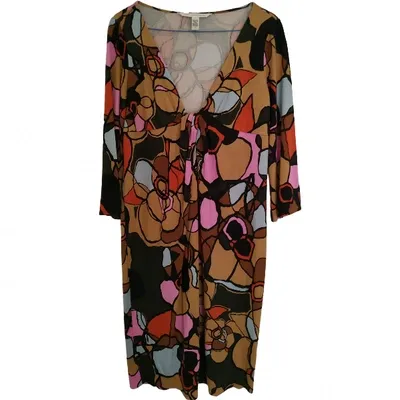 Pre-owned Diane Von Furstenberg Silk Mid-length Dress In Multicolour