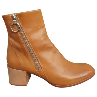 Pre-owned Rag & Bone Leather Ankle Boots In Camel