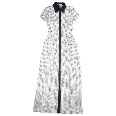 Pre-owned Oscar De La Renta Maxi Dress In White