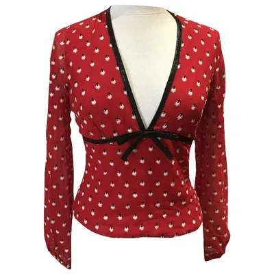 Pre-owned Andrew Gn Silk Blouse In Red