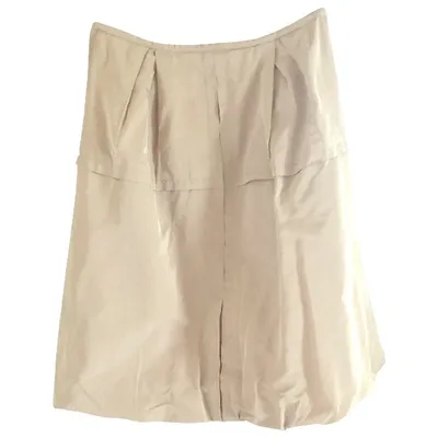 Pre-owned Nina Ricci Silk Mini Skirt In Pink