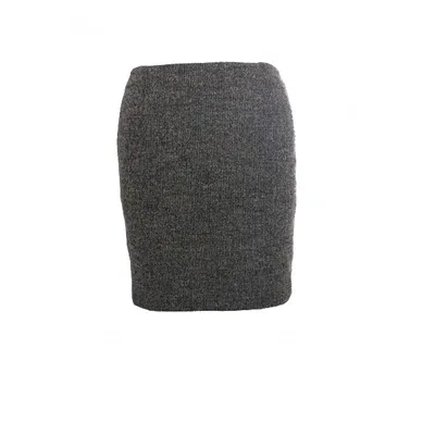 Pre-owned Versus Wool Mid-length Skirt In Grey