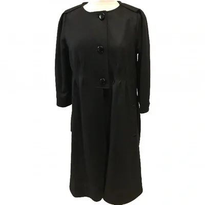 Pre-owned Diane Von Furstenberg Wool Coat In Black