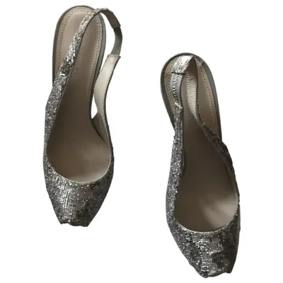 Pre-owned Jil Sander Glitter Heels In Grey