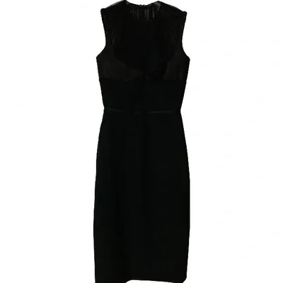 Pre-owned Alexander Mcqueen Wool Mid-length Dress In Black