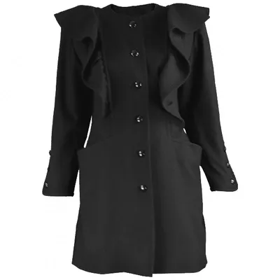 Pre-owned Nina Ricci Wool Coat In Black