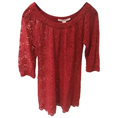 Pre-owned Diane Von Furstenberg Lace Mini Dress In Red