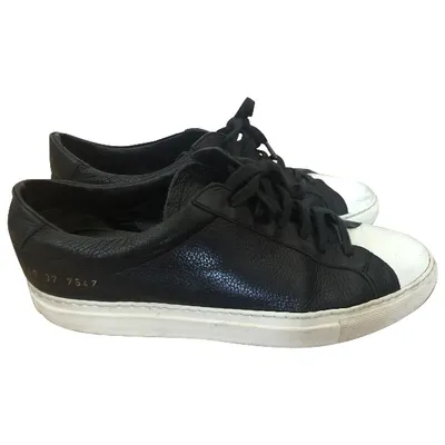 Pre-owned Common Projects Leather Trainers In Black