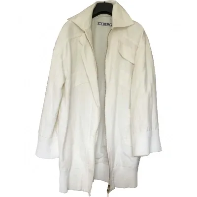 Pre-owned Iceberg Linen Trench Coat In White