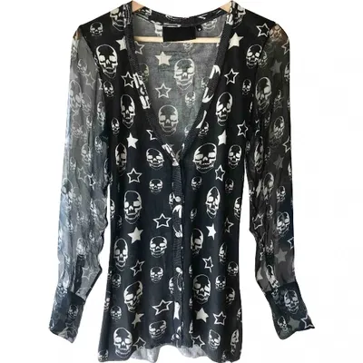 Pre-owned Philipp Plein Silk Cardigan In Black