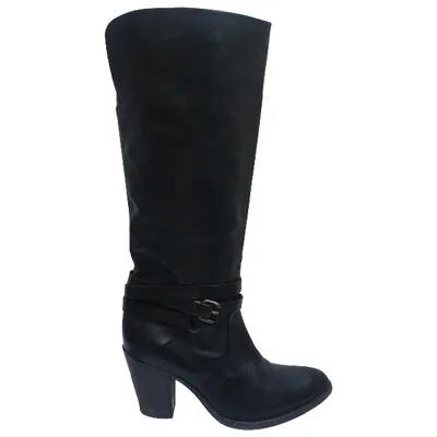 Pre-owned Sartore Leather Boots In Black