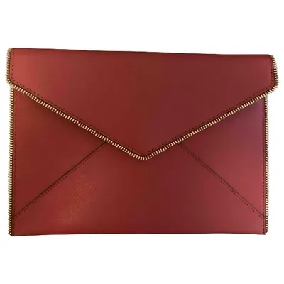 Pre-owned Rebecca Minkoff Leather Clutch Bag In Red