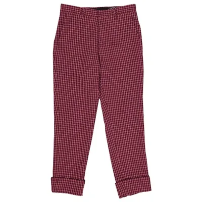 Pre-owned Miu Miu Wool Chino Pants In Red