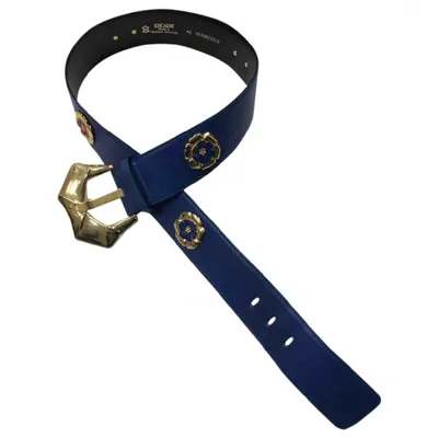 Pre-owned Escada Leather Belt In Blue