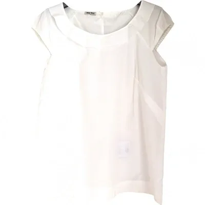 Pre-owned Miu Miu White Cotton Top