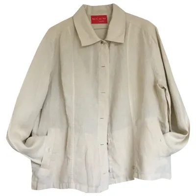 Pre-owned Krizia Linen Blazer In Ecru