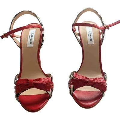 Pre-owned Lk Bennett Leather Sandals In Red