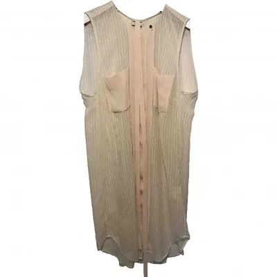 Pre-owned By Malene Birger Silk Mid-length Dress In Beige