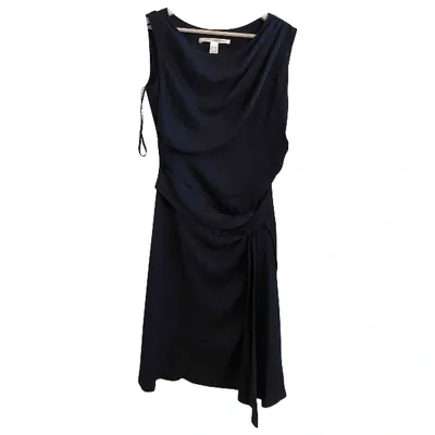 Pre-owned Diane Von Furstenberg Silk Mid-length Dress In Blue