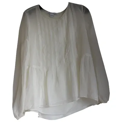 Pre-owned Diane Von Furstenberg Silk Blouse In White