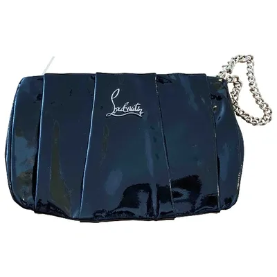 Pre-owned Christian Louboutin Patent Leather Clutch Bag In Black