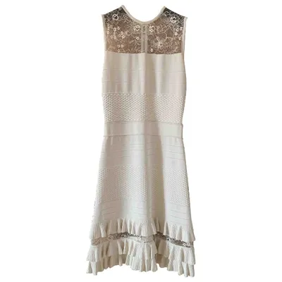 Pre-owned Elie Saab Mini Dress In Beige