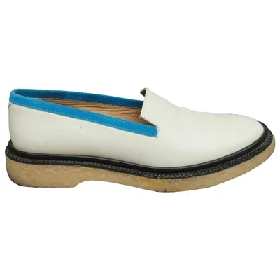 Pre-owned Adieu Leather Flats In White