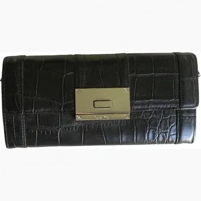 Pre-owned Calvin Klein Leather Wallet In Black