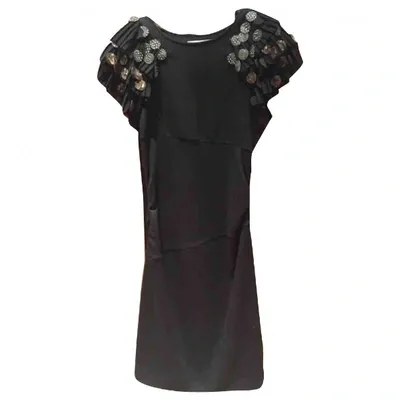 Pre-owned Diane Von Furstenberg Wool Dress In Black