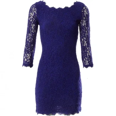 Pre-owned Diane Von Furstenberg Mini Dress In Blue