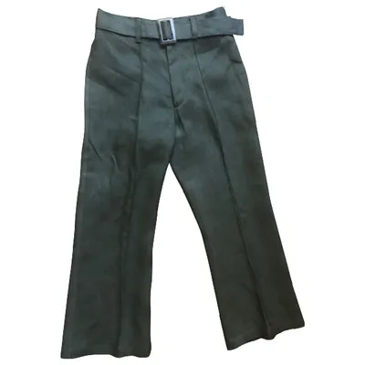 Pre-owned Lisa Marie Fernandez Linen Trousers In Khaki