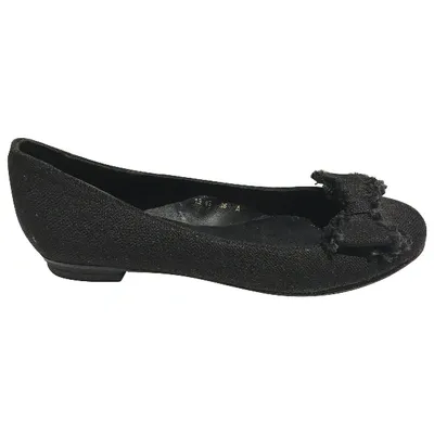 Pre-owned Lk Bennett Cloth Ballet Flats In Black