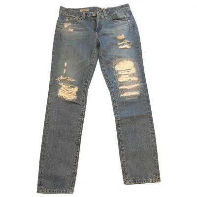 Pre-owned Ag Straight Jeans In Blue