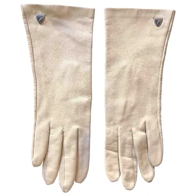 Pre-owned Aspinal Of London Leather Gloves In Beige