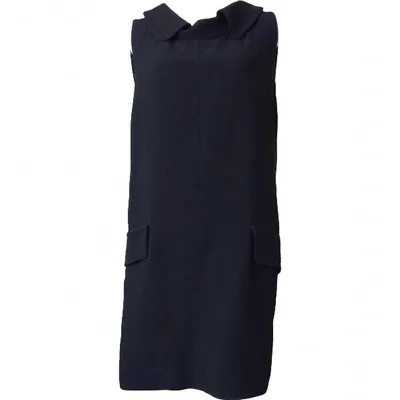 Pre-owned Miu Miu Wool Mid-length Dress In Black