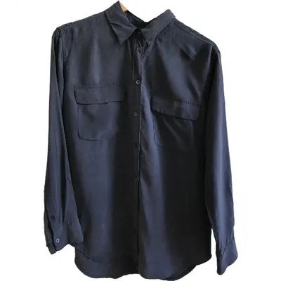 Pre-owned Equipment Silk Shirt In Navy