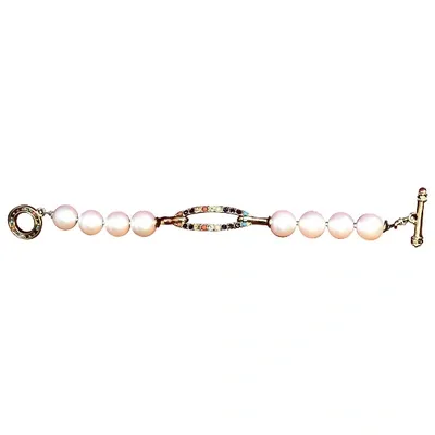 Pre-owned Nina Ricci Pearls Bracelet In White