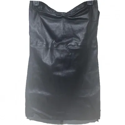 Pre-owned Rta Leather Mini Dress In Black