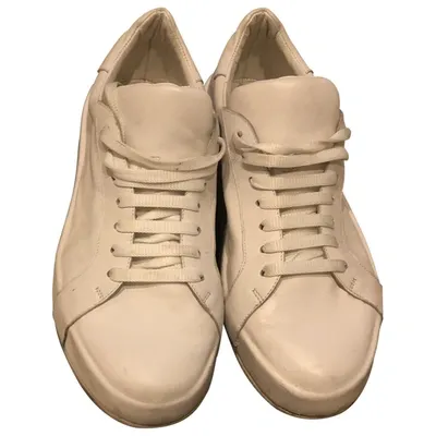 Pre-owned Jil Sander Leather Trainers In White