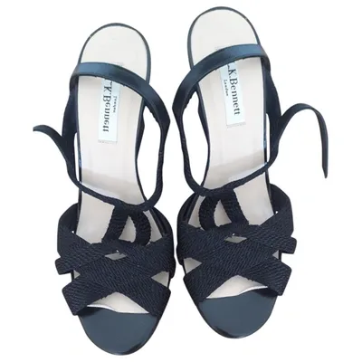 Pre-owned Lk Bennett Cloth Sandals In Black