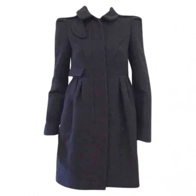 Pre-owned Miu Miu Wool Coat In Anthracite