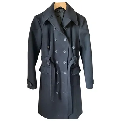 Pre-owned Tara Jarmon Wool Coat In Black